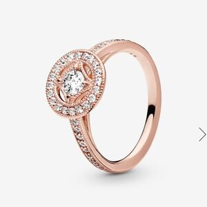 Elegant Rose Gold Ring with Clear Stones